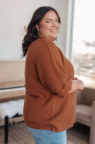 Lotta Love Knitted Sweater Top in Rust-Sweaters-Ave Shops-Motis & Co Boutique, Women's Fashion Boutique in Carthage, Missouri