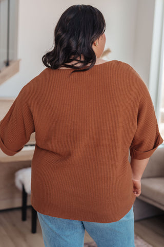 Lotta Love Knitted Sweater Top in Rust-Sweaters-Ave Shops-Motis & Co Boutique, Women's Fashion Boutique in Carthage, Missouri