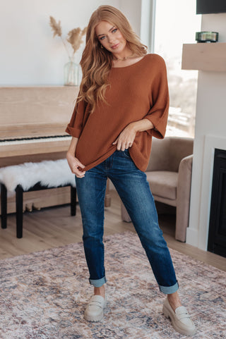 Lotta Love Knitted Sweater Top in Rust-Sweaters-Ave Shops-Motis & Co Boutique, Women's Fashion Boutique in Carthage, Missouri