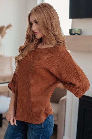 Lotta Love Knitted Sweater Top in Rust-Sweaters-Ave Shops-Motis & Co Boutique, Women's Fashion Boutique in Carthage, Missouri