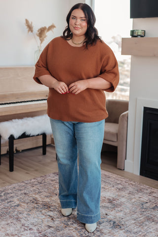 Lotta Love Knitted Sweater Top in Rust-Sweaters-Ave Shops-Motis & Co Boutique, Women's Fashion Boutique in Carthage, Missouri