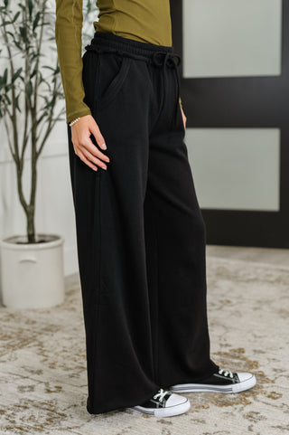 Lounge Line Wide Leg Sweats in Black-Joggers-Ave Shops-Motis & Co Boutique, Women's Fashion Boutique in Carthage, Missouri