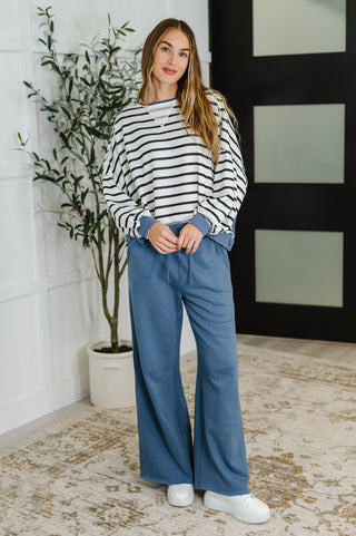Lounge Line Wide Leg Sweats in Dusty Blue-Joggers-Ave Shops-Motis & Co Boutique, Women's Fashion Boutique in Carthage, Missouri