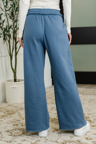 Lounge Line Wide Leg Sweats in Dusty Blue-Joggers-Ave Shops-Motis & Co Boutique, Women's Fashion Boutique in Carthage, Missouri