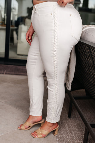 Maddie Mid Rise Braided Side Seam Relaxed Jeans-Denim-Ave Shops-Motis & Co Boutique, Women's Fashion Boutique in Carthage, Missouri