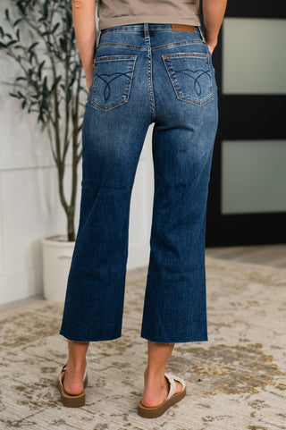 Maisie High Waist Back Pocket Embroidery Crop Wide-jeans-Ave Shops-Motis & Co Boutique, Women's Fashion Boutique in Carthage, Missouri