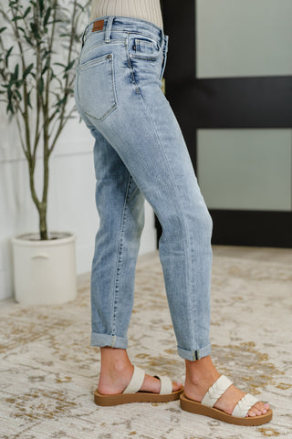 Mallory Mid Rise Bleach Wash Boyfriend Jeans-Jeans-Ave Shops-Motis & Co Boutique, Women's Fashion Boutique in Carthage, Missouri