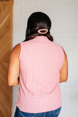 Matter of Fact Pleat Front Sleeveless Blouse in Pink-Blouses-Ave Shops-Motis & Co Boutique, Women's Fashion Boutique in Carthage, Missouri