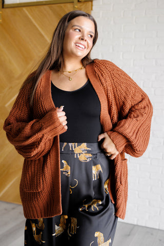 Maybe Monday Cardigan in Chestnut-Cardigans-Ave Shops-Motis & Co Boutique, Women's Fashion Boutique in Carthage, Missouri