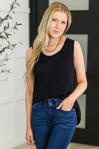Mellow Muse Relaxed Knit Tank in Black-Tanks-Ave Shops-Motis & Co Boutique, Women's Fashion Boutique in Carthage, Missouri