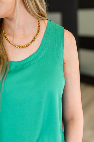 Mellow Muse Relaxed Knit Tank in Emerald-Tanks-Ave Shops-Motis & Co Boutique, Women's Fashion Boutique in Carthage, Missouri