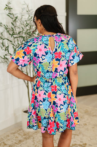 Miss Behave Bubble Sleeve Dress in Navy-Dresses-Ave Shops-Motis & Co Boutique, Women's Fashion Boutique in Carthage, Missouri