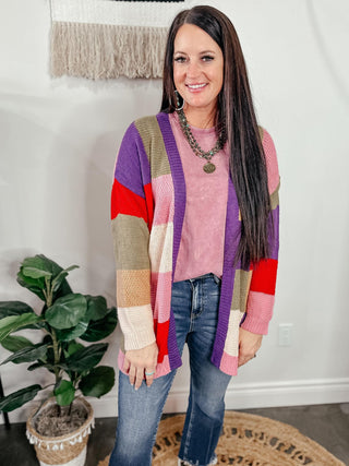 Mix It Up Checkered Open Front Cardigan-Cardigans-Jodifl-Motis & Co Boutique, Women's Fashion Boutique in Carthage, Missouri