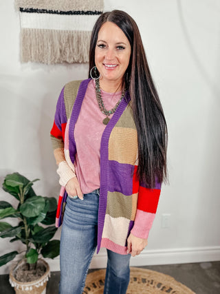 Mix It Up Checkered Open Front Cardigan-Cardigans-Jodifl-Motis & Co Boutique, Women's Fashion Boutique in Carthage, Missouri