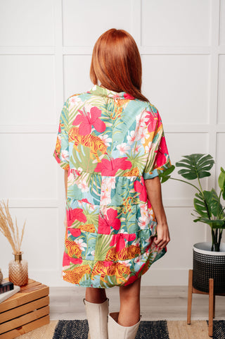 Mother Nature's Recipes Collared Dress in Green-Dresses-Ave Shops-Motis & Co Boutique, Women's Fashion Boutique in Carthage, Missouri