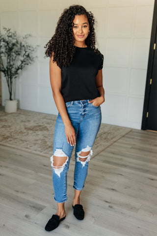 My Domain Studded Cap Sleeve Top-Tops-Ave Shops-Motis & Co Boutique, Women's Fashion Boutique in Carthage, Missouri