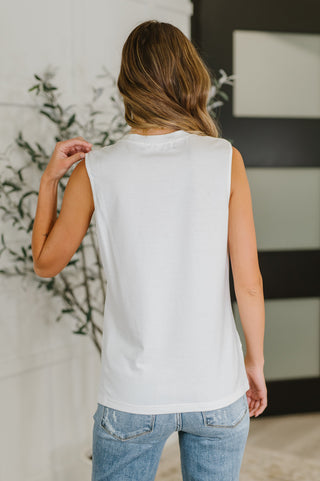 New Normal Pleat Detail Sleeveless Top in White-Womens-Ave Shops-Motis & Co Boutique, Women's Fashion Boutique in Carthage, Missouri