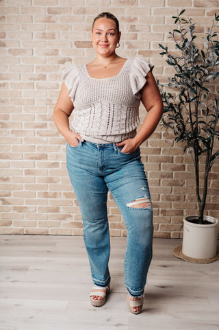 No One Knows Pointelle Knit Top-Tops-Ave Shops-Motis & Co Boutique, Women's Fashion Boutique in Carthage, Missouri