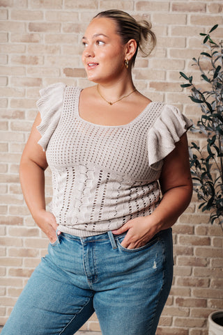 No One Knows Pointelle Knit Top-Tops-Ave Shops-Motis & Co Boutique, Women's Fashion Boutique in Carthage, Missouri