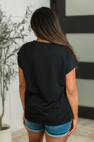 Not So Basic Pocket Tee in Black-Tops-Ave Shops-Motis & Co Boutique, Women's Fashion Boutique in Carthage, Missouri