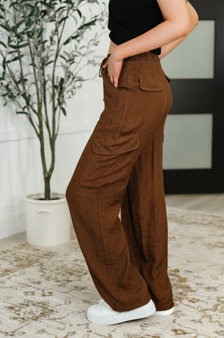 Off Duty Straight Leg Cargo Pants in Brown-Pants-Ave Shops-Motis & Co Boutique, Women's Fashion Boutique in Carthage, Missouri