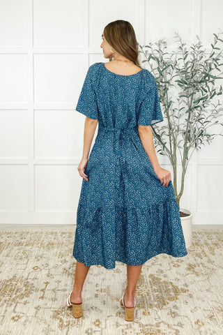 Olive Dress in Blue Vineyard-Womens-Ave Shops-Motis & Co Boutique, Women's Fashion Boutique in Carthage, Missouri