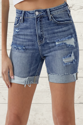 Watson High Rise Cuffed Shorts-Shorts-Risen-Motis & Co Boutique, Women's Fashion Boutique in Carthage, Missouri