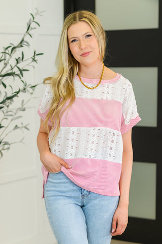 Parlour Picnic Color Block Knit Top in Pink-Sweaters-Ave Shops-Motis & Co Boutique, Women's Fashion Boutique in Carthage, Missouri