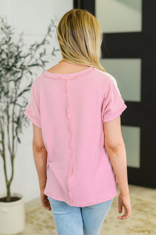 Parlour Picnic Color Block Knit Top in Pink-Sweaters-Ave Shops-Motis & Co Boutique, Women's Fashion Boutique in Carthage, Missouri