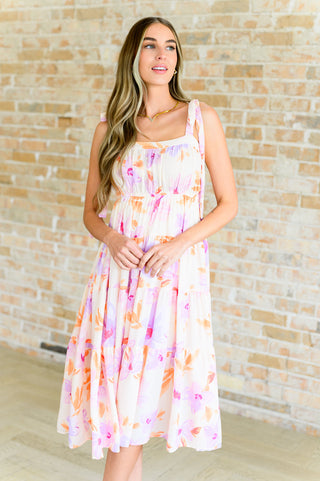Pastel Petals Floral Midi Dress-Dresses-Ave Shops-Motis & Co Boutique, Women's Fashion Boutique in Carthage, Missouri