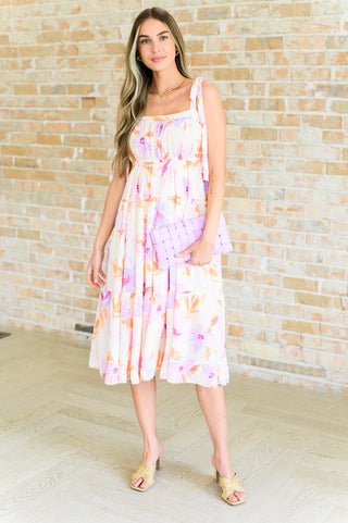 Pastel Petals Floral Midi Dress-Dresses-Ave Shops-Motis & Co Boutique, Women's Fashion Boutique in Carthage, Missouri