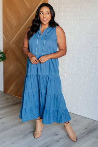 Perfect Choice Denim Maxi Dress-Dresses-Ave Shops-Motis & Co Boutique, Women's Fashion Boutique in Carthage, Missouri