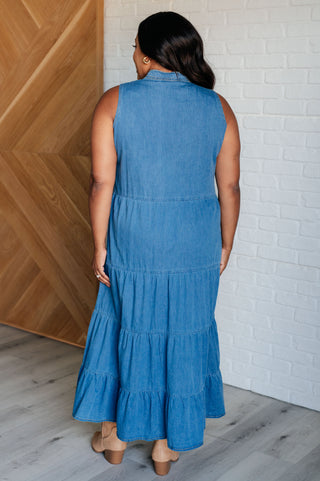Perfect Choice Denim Maxi Dress-Dresses-Ave Shops-Motis & Co Boutique, Women's Fashion Boutique in Carthage, Missouri