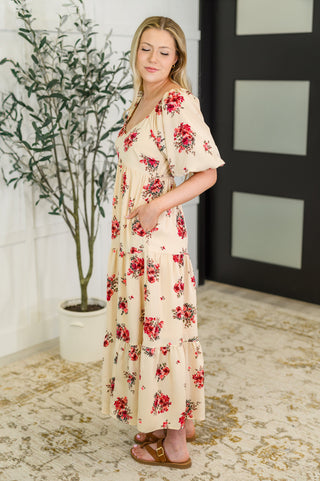 Petals & Postcards Balloon Sleeve Dress-Dresses-Ave Shops-Motis & Co Boutique, Women's Fashion Boutique in Carthage, Missouri