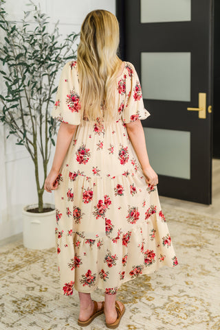 Petals & Postcards Balloon Sleeve Dress-Dresses-Ave Shops-Motis & Co Boutique, Women's Fashion Boutique in Carthage, Missouri