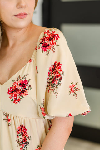 Petals & Postcards Balloon Sleeve Dress-Dresses-Ave Shops-Motis & Co Boutique, Women's Fashion Boutique in Carthage, Missouri