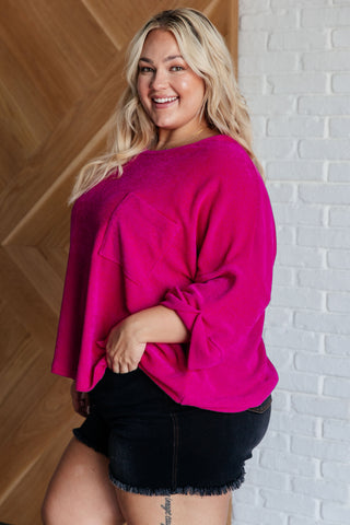 Pink Thoughts Chenille Blouse-Long Sleeves-Ave Shops-Motis & Co Boutique, Women's Fashion Boutique in Carthage, Missouri