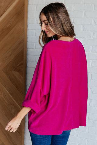 Pink Thoughts Chenille Blouse-Long Sleeves-Ave Shops-Motis & Co Boutique, Women's Fashion Boutique in Carthage, Missouri