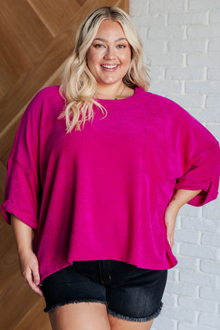 Pink Thoughts Chenille Blouse-Long Sleeves-Ave Shops-Motis & Co Boutique, Women's Fashion Boutique in Carthage, Missouri