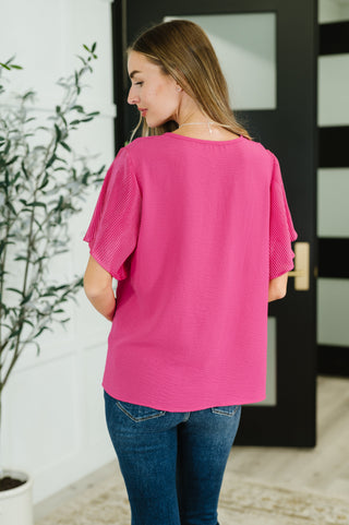 Pink and Perfect Ruffle Sleeve Top-Tops-Ave Shops-Motis & Co Boutique, Women's Fashion Boutique in Carthage, Missouri