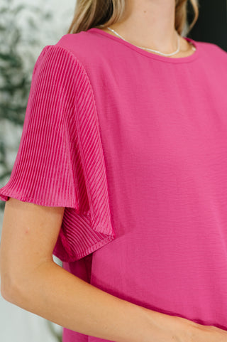 Pink and Perfect Ruffle Sleeve Top-Tops-Ave Shops-Motis & Co Boutique, Women's Fashion Boutique in Carthage, Missouri