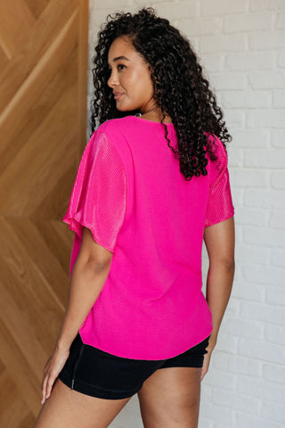 Pink and Perfect Ruffle Sleeve Top-Tops-Ave Shops-Motis & Co Boutique, Women's Fashion Boutique in Carthage, Missouri