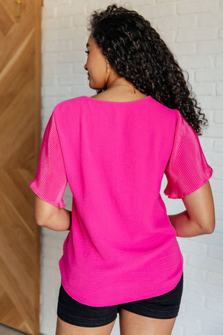 Pink and Perfect Ruffle Sleeve Top-Tops-Ave Shops-Motis & Co Boutique, Women's Fashion Boutique in Carthage, Missouri