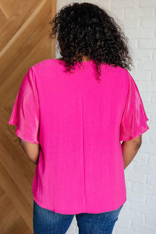 Pink and Perfect Ruffle Sleeve Top-Tops-Ave Shops-Motis & Co Boutique, Women's Fashion Boutique in Carthage, Missouri