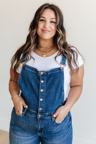 Priscilla High Rise Crop Wide Leg Denim Overalls-Overalls-Ave-Motis & Co Boutique, Women's Fashion Boutique in Carthage, Missouri