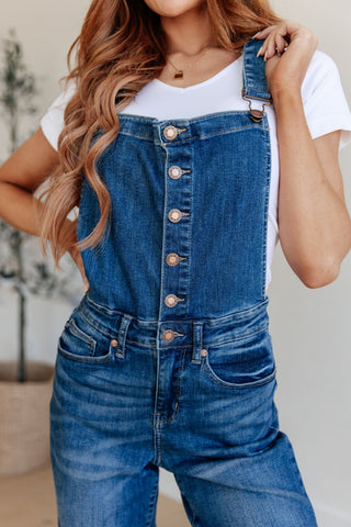 Priscilla High Rise Crop Wide Leg Denim Overalls-Overalls-Ave-Motis & Co Boutique, Women's Fashion Boutique in Carthage, Missouri