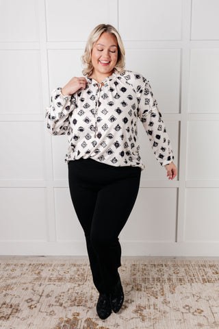 Quick Follow Up Floral Tile Blouse-Long Sleeves-Ave Shops-Motis & Co Boutique, Women's Fashion Boutique in Carthage, Missouri