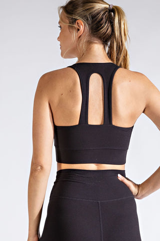 Weightless Racerback Sport Bra Black-Tanks-rc-Motis & Co Boutique, Women's Fashion Boutique in Carthage, Missouri