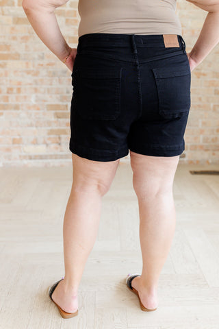 Reagan High Rise Button Fly Trouser Shorts-Denim-Ave Shops-Motis & Co Boutique, Women's Fashion Boutique in Carthage, Missouri