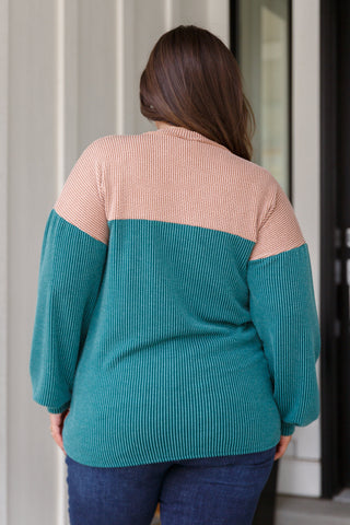 Retro and Ribbed Floral Color Block Top-Long Sleeves-Ave Shops-Motis & Co Boutique, Women's Fashion Boutique in Carthage, Missouri